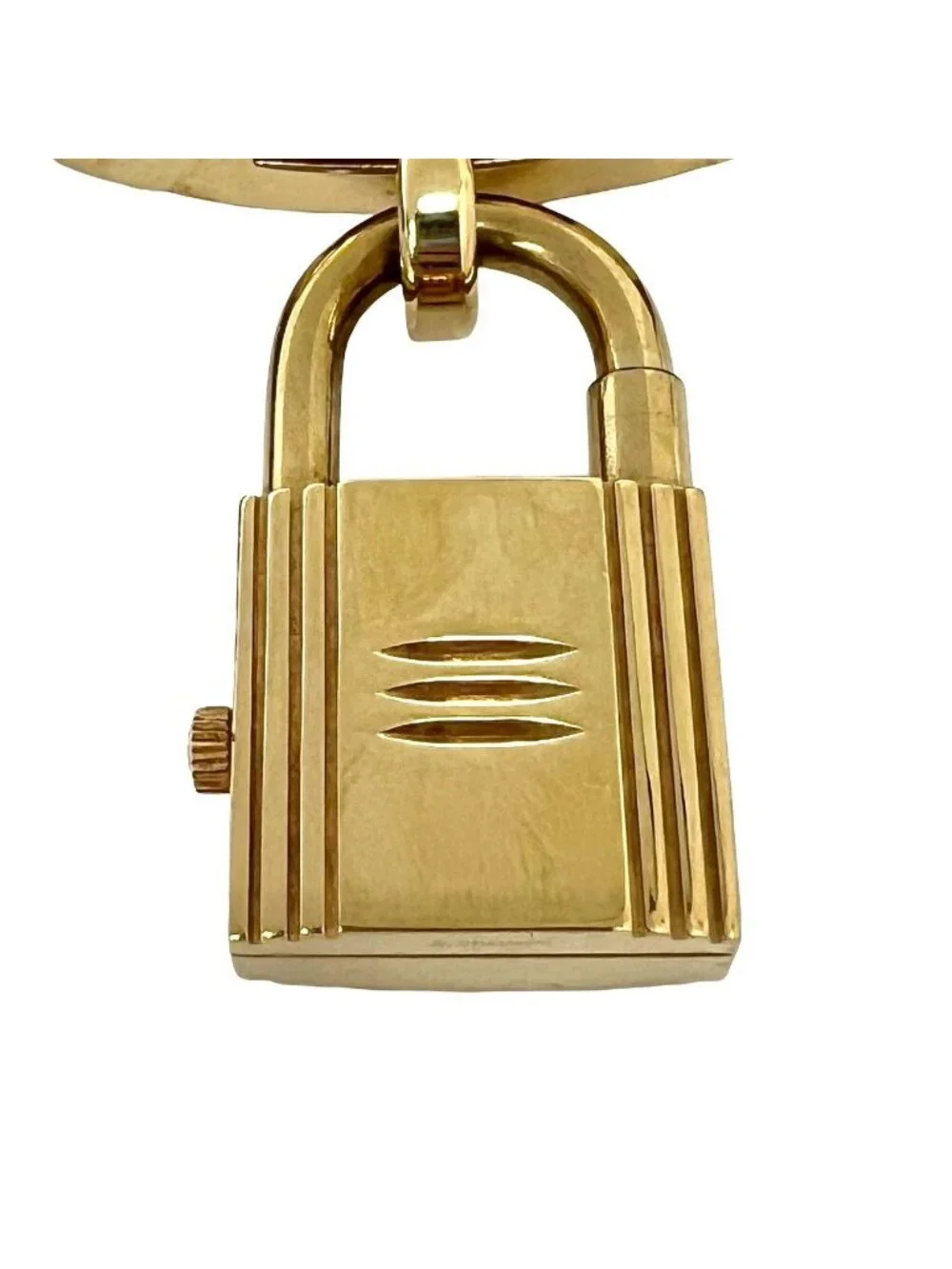 Hermes Vintage Kelly Watch Courchevel Wrist Gold Brown